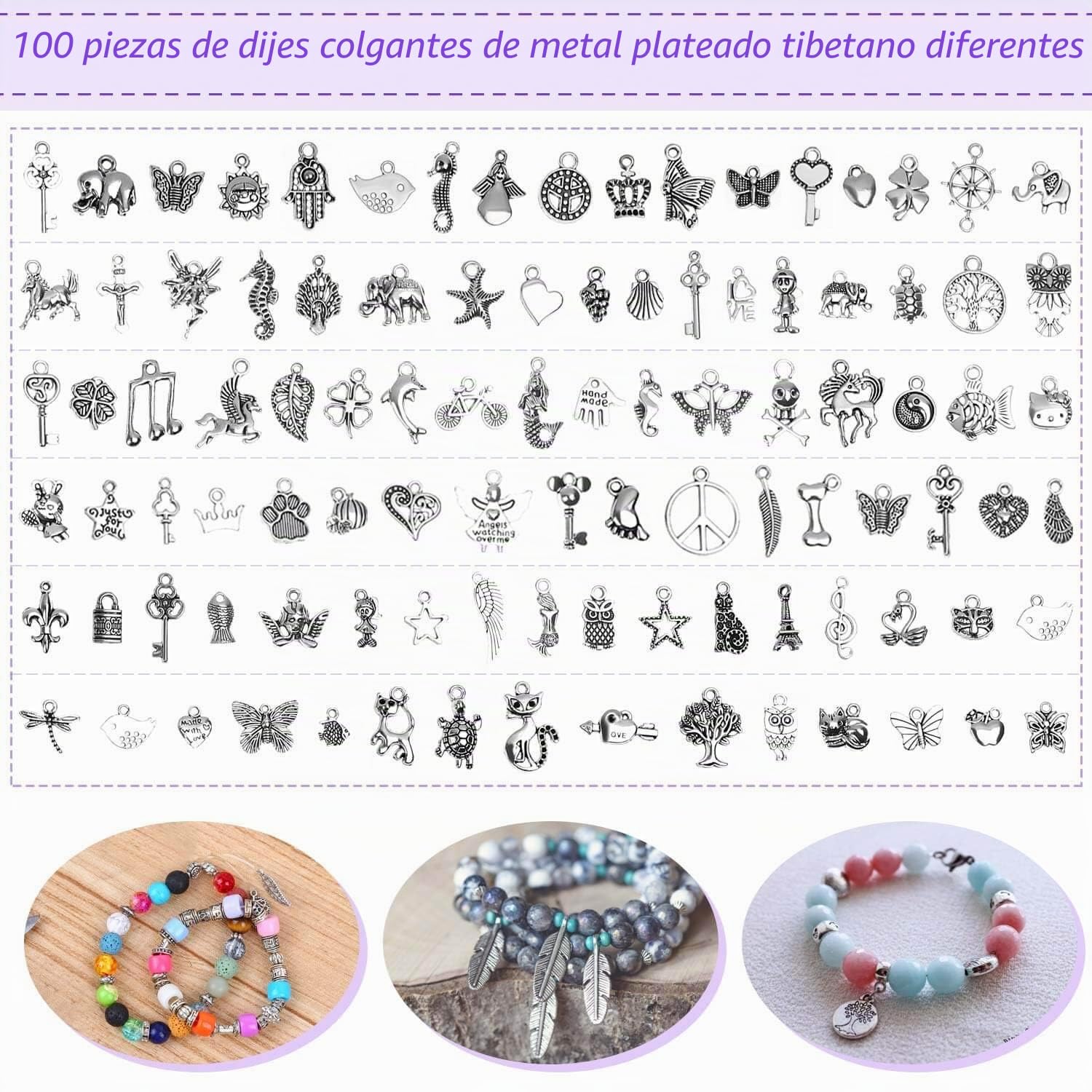 shynek Kit de fabricación de joyas, suministros para adultos con herramientas, cables, accesorios y dijes para hacer y reparar