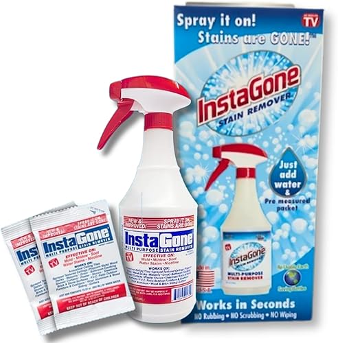 Removedor de manchas – Venta al por menor (paquete de 2 + botella de spray de 24 onzas) – Solo tienes que añadir agua – techo interior/exterior,