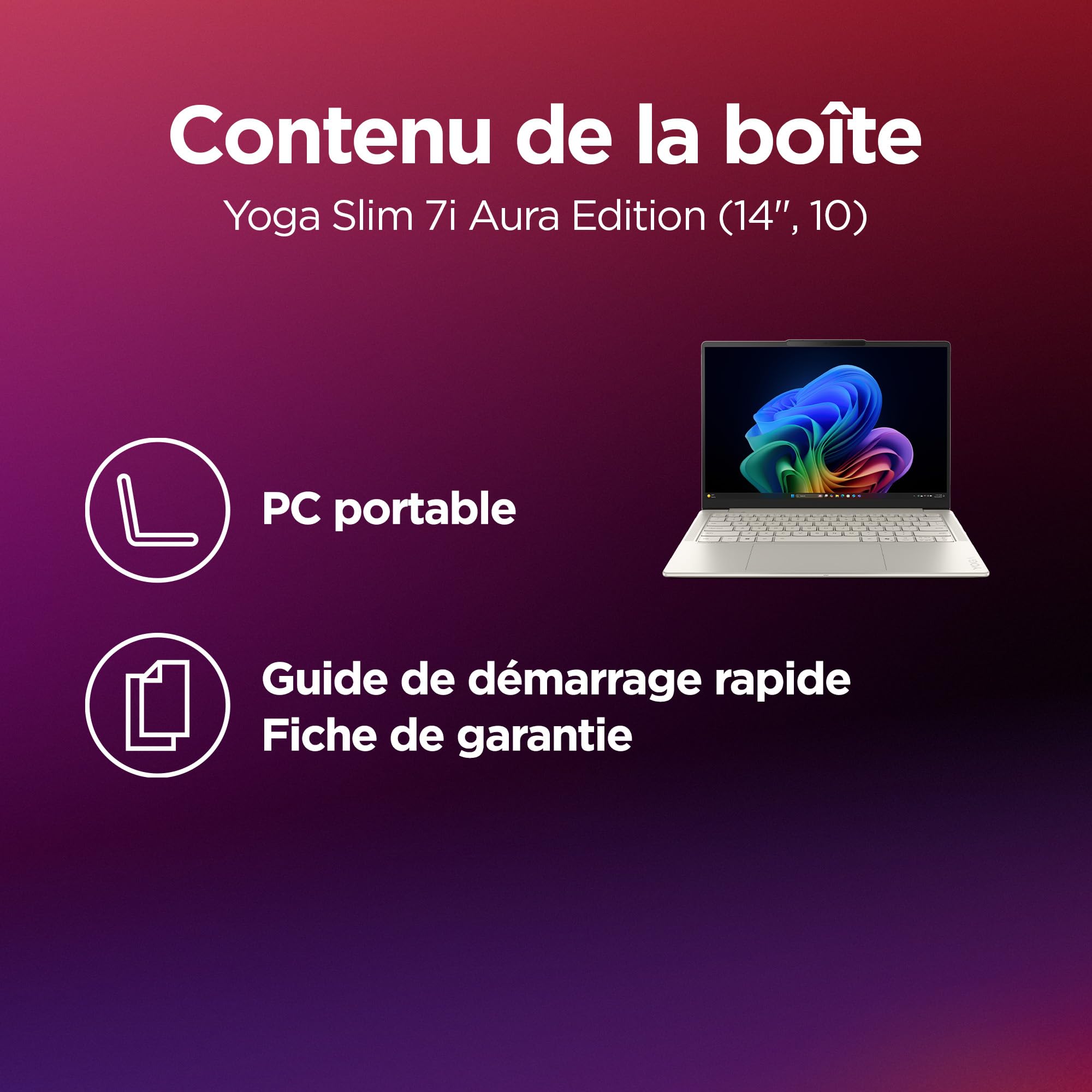 Lenovo Yoga Slim 7 14ILL10 - Ordinateur Portable Copilot + 14'' OLED 60Hz (Intel Core Ultra 7 256V, RAM 16Go, SSD 1To, Windows 11 Home) Clavier rétroéclairé AZERTY FR - Seashell