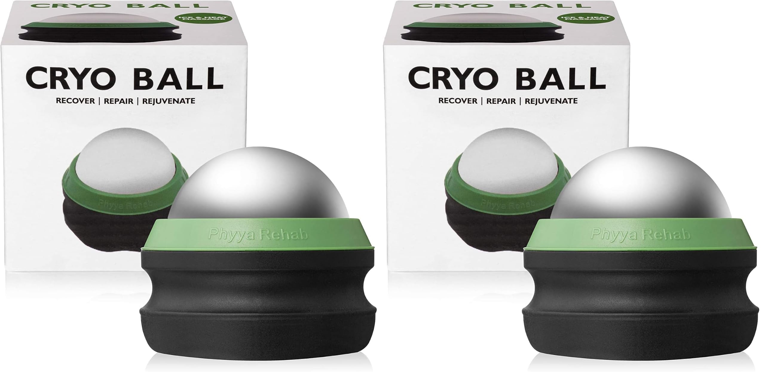 Phyya Rehab - Massage Ice Roller Ball - Roller for Muscles Deep Tissue - Cold Therapy - Plantar Fasciitis Roller (Pack of 2)