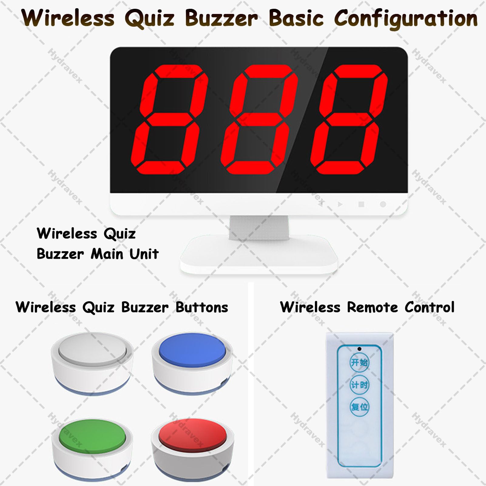 Sistema cicalino wireless a quiz, a lungo raggio, pulsanti di risposta multi-giocatore per spettacoli di giochi, aula, serate di gioco in famiglia e attività educative