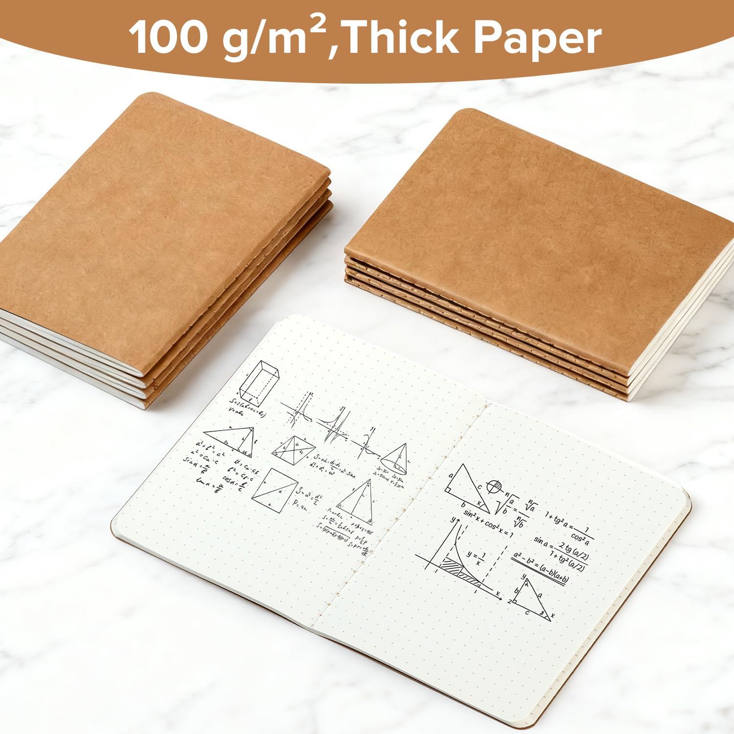 HOMEMARS Taccuino A6 Quadernino Puntinato 100 g/m² 10x14 cm 60 Pagine Copertina in Cartone