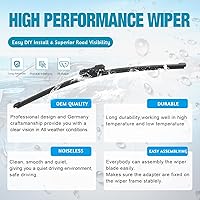 Vista 41 de VTOGOI - Limpiaparabrisas de caucho natural con gancho en J, de 21 + 20 pulgadas, para todas las estaciones (paquete de 2)