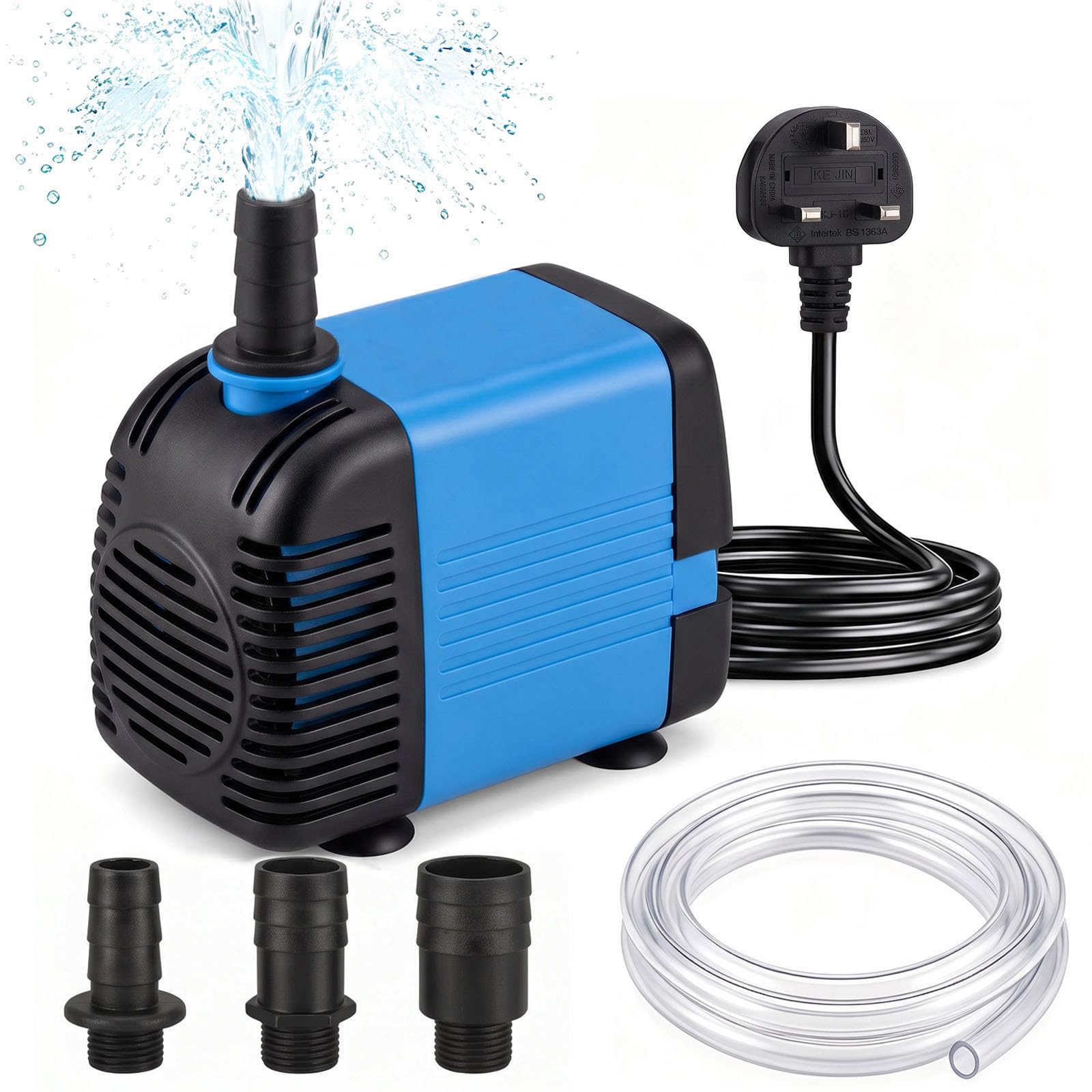 Submersible Water Pump 1500L/H,25W Water Feature Pump Quiet Design 2m Head