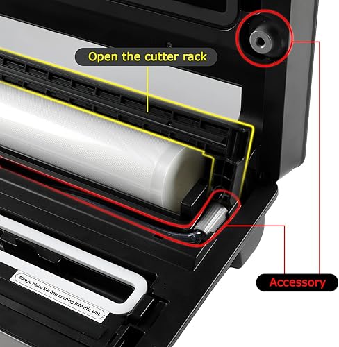 Miniatura 5 de FRESKO Sellador al vacío de alto rendimiento, sellador automático completo, cortador integrado y bolsas enrollables, bolsas de almacenamiento y