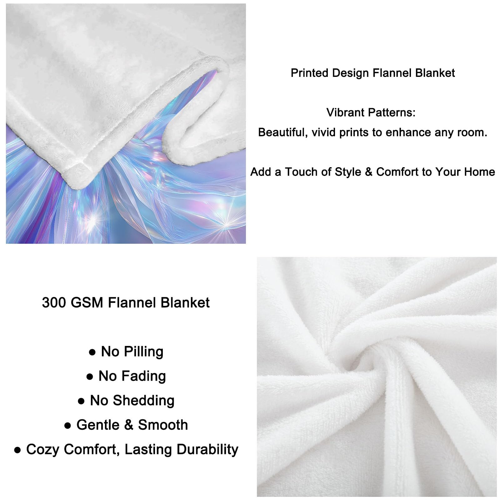 Genérico Manta de Franela de Forro Polar para Niños y Adultos 220 x 240 cm, Mantas para Sofa Estampado Futurista Elegante Artístico - Manta Azul Violeta Suave Cálida Transpirable Ligera