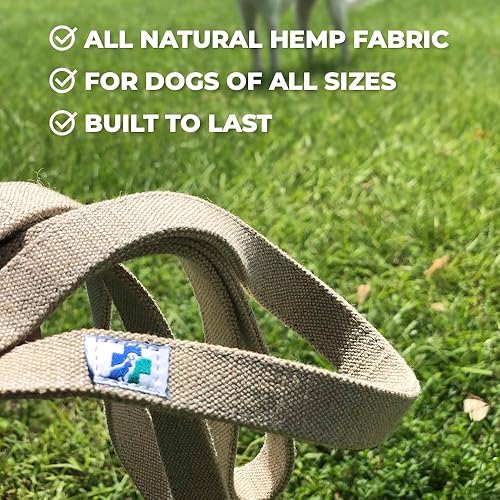 Miniatura 4 de VetGen Wellness - Correa de tela de cáñamo natural de 5 pies para perros, sostenible, biodegradable y respetuosa con el medio ambiente, perno