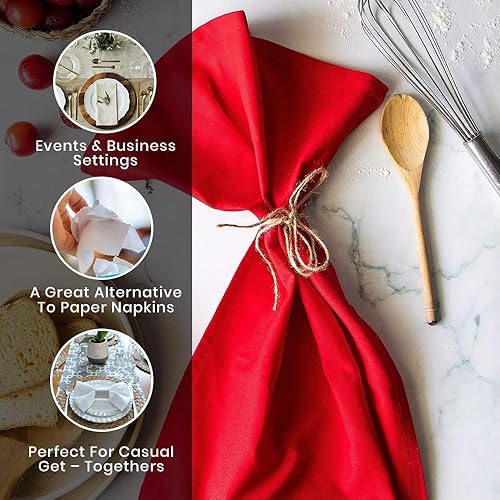 Miniatura 4 de Candy Cottons Viva - Servilletas de cena 100% algodón, servilletas magenta (paquete de 12-18 x 18 pulgadas), servilletas de algodón suaves y