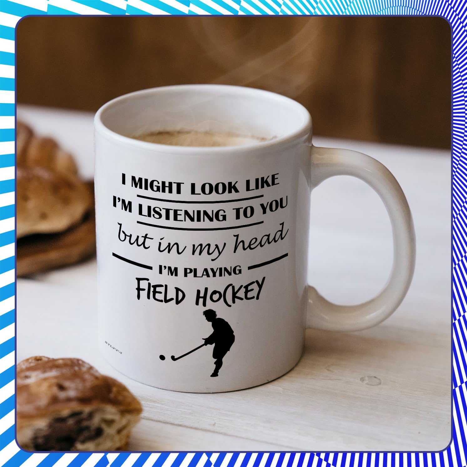 Stuff4 Field Hockey, in My Head Mug, White - Image 3