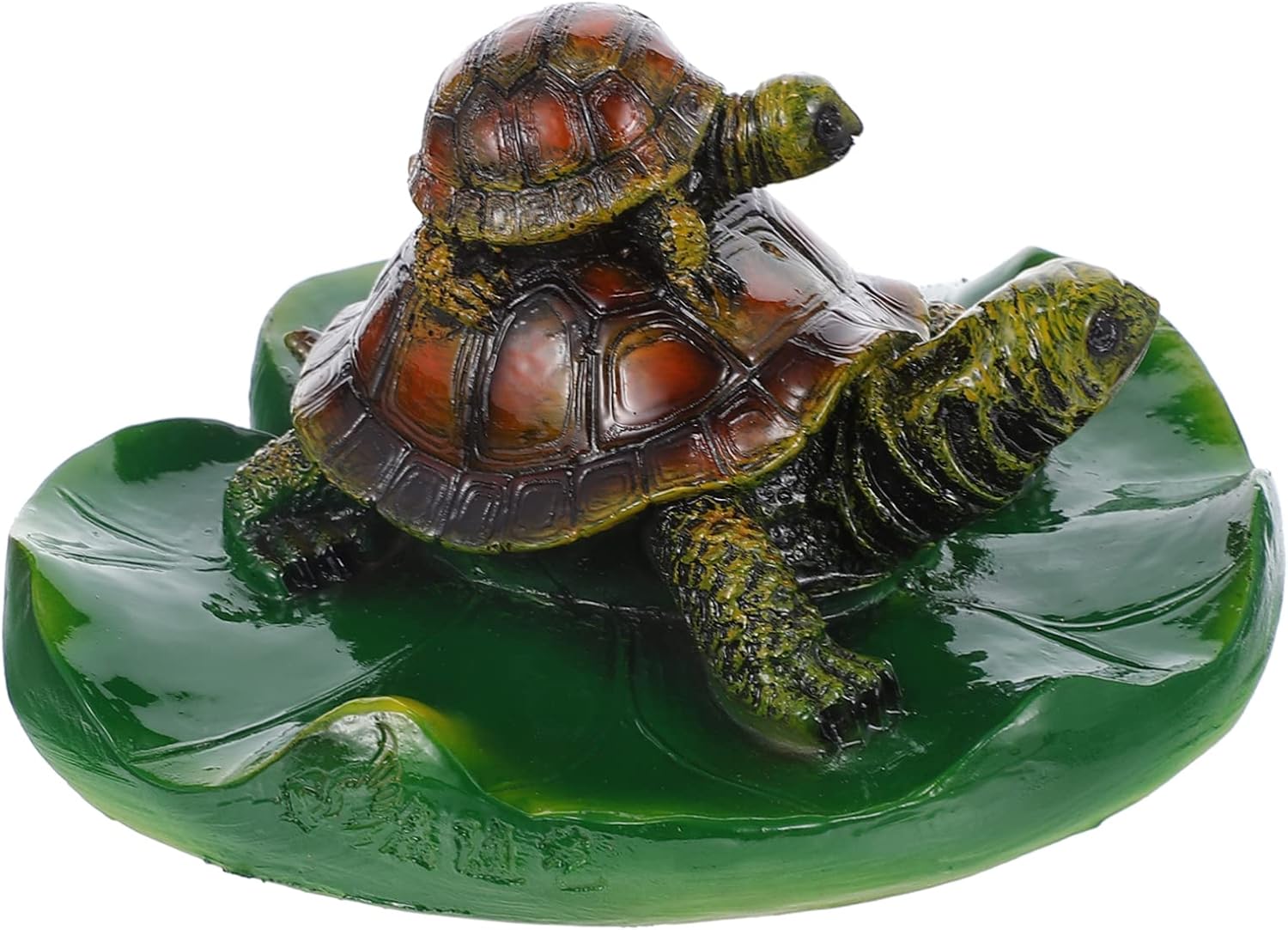 SUPVOX 1pc Pool Decoration Water Lily Pad Tortoise Figurine Floating Lotus Leaves Glass Figurines Tortoise Sculpture Artificial Lotus Leaves Ocean Decor Crafts Resin Lotus Leaf