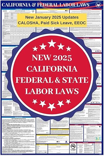 Póster completo de ley laboral todo en uno del estado y federal de California 2023 – Las actualizaciones más recientes de 2023 incluyen junio EEOC y