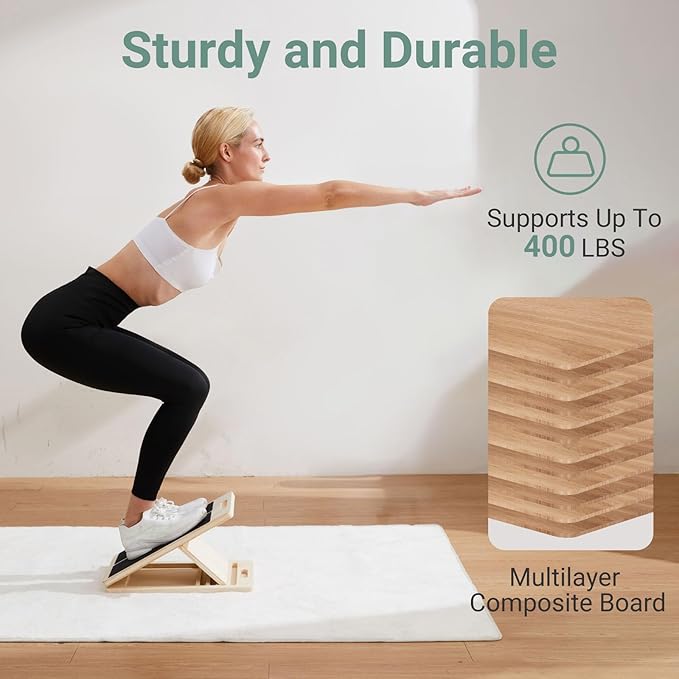 Tabla Inclinada Ajustable de Madera para Estiramiento de Pantorrillas miniatura 3
