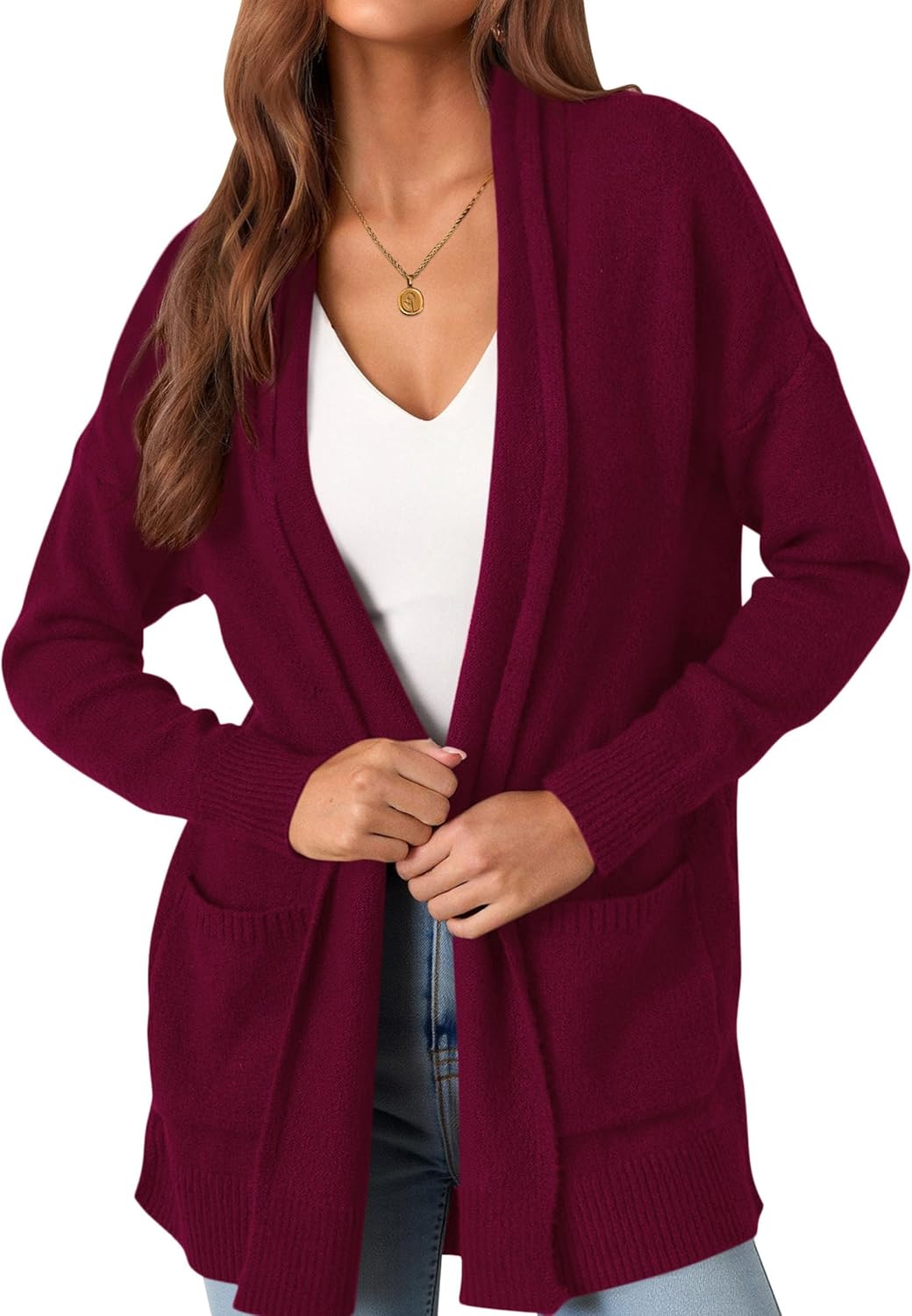 PRETTYGARDEN Long Cardigan Sweaters for Women Winter Clothing 2026 Fall Knitted Open Front Cozy Sweater with Pockets - Image 3