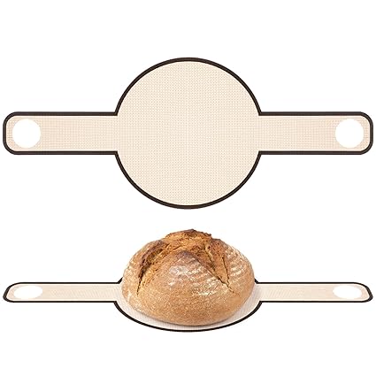 Angoily Glass Fiber Baking Mats Non- Stick Dough Bread Sling Baking Mat Long Handles Sling Baking Mat for Gentler, Safer & Easier Transfer of Dough