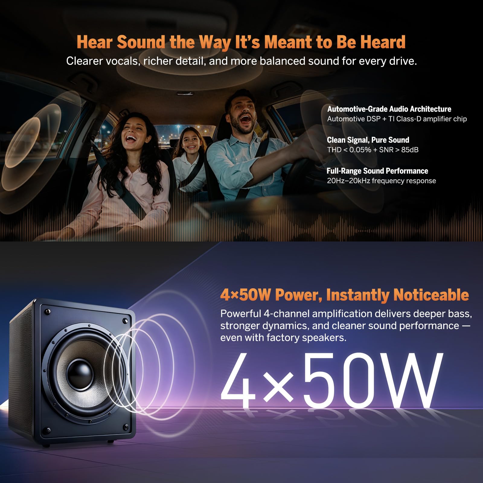 Eonon DSP Digital Amplificatore box 4CH × 40W uscita EQ Mode spina di alimentazione per Car Stereo Headunit A304