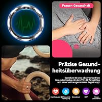 YD LIFE Okos gyűrű, ezüst, 8-18,5 mm, 5 ATM vízálló, hőmérsékletméréssel, pulzus SpO2, alvás és 100+ sportmód, Android iOS kompatibilis 2
