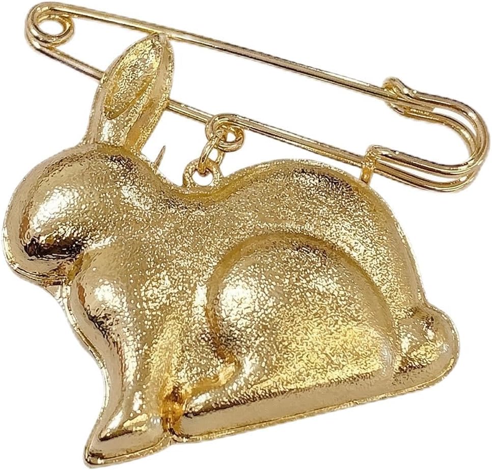Dangling Rabbit Safety Pin Lapel Brooches for Women Girls Men Cute Easter Spring Bunny Animal Pins Dress Hat Badges Suit Cloth Accessory Brooches Fashion Jewelry for Mom Daughter Festival Party Favor