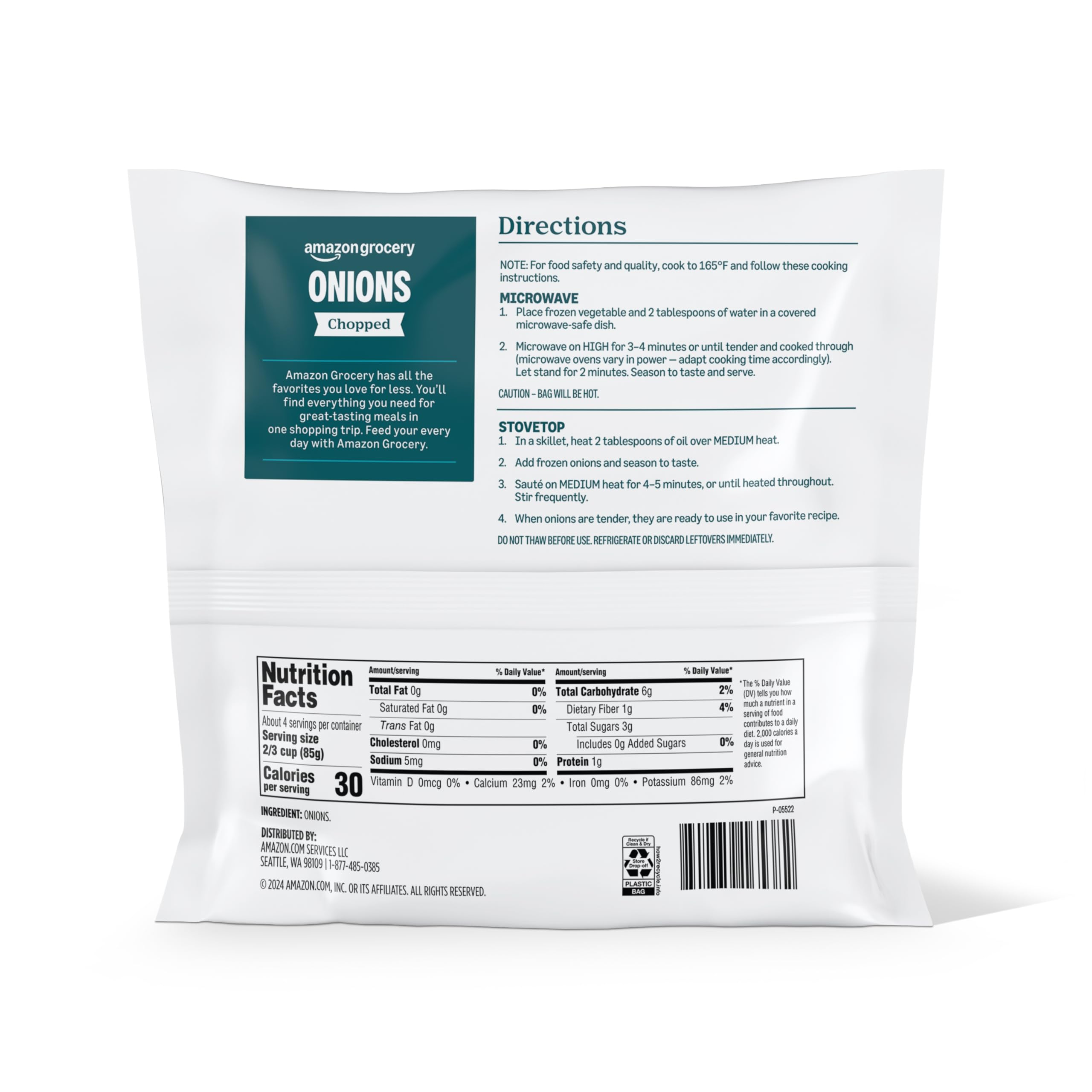 Amazon Grocery Chopped Onions 12 Oz Frozen Previously Happy Belly Packaging May Vary — view 2