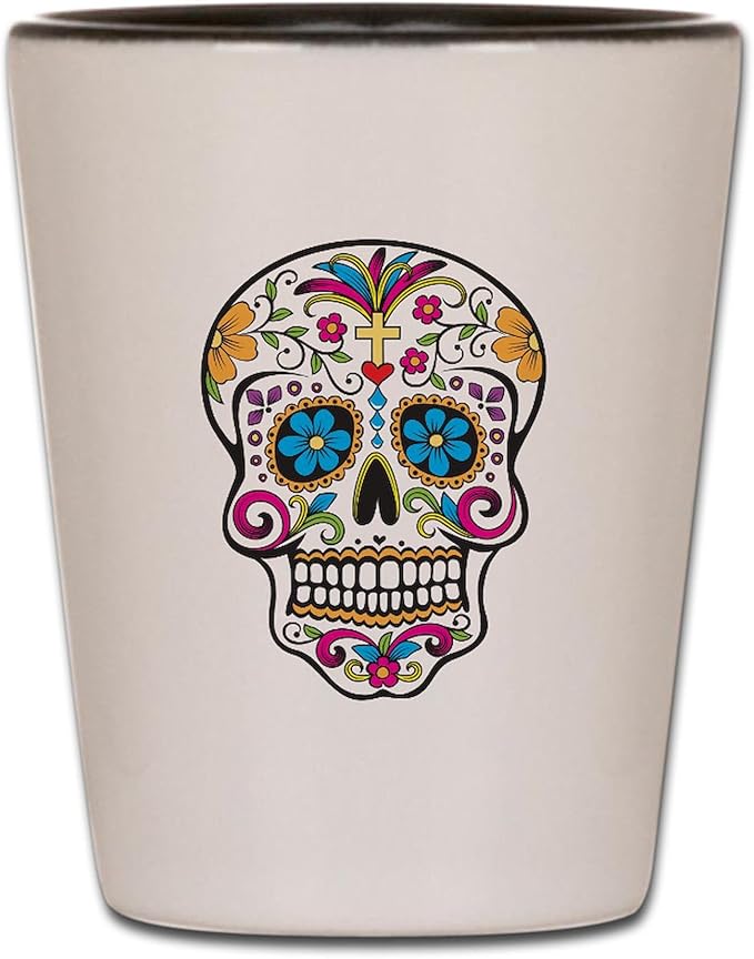 CafePress Sugar Skull Unique and Funny Shot Glass