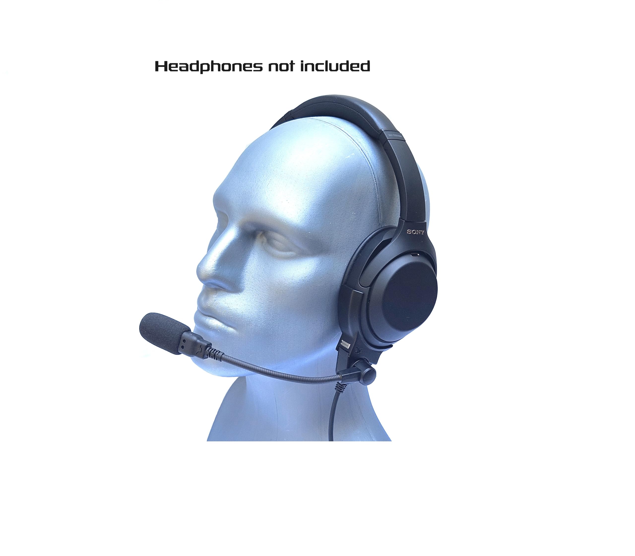Crystal Mic Pro V (Viper) with M7A2 Microphone. Compatible with Sony WH-1000XM4 Noise Cancelling Headphones. Transforms Your Headphone into ANR Aviation Headset.