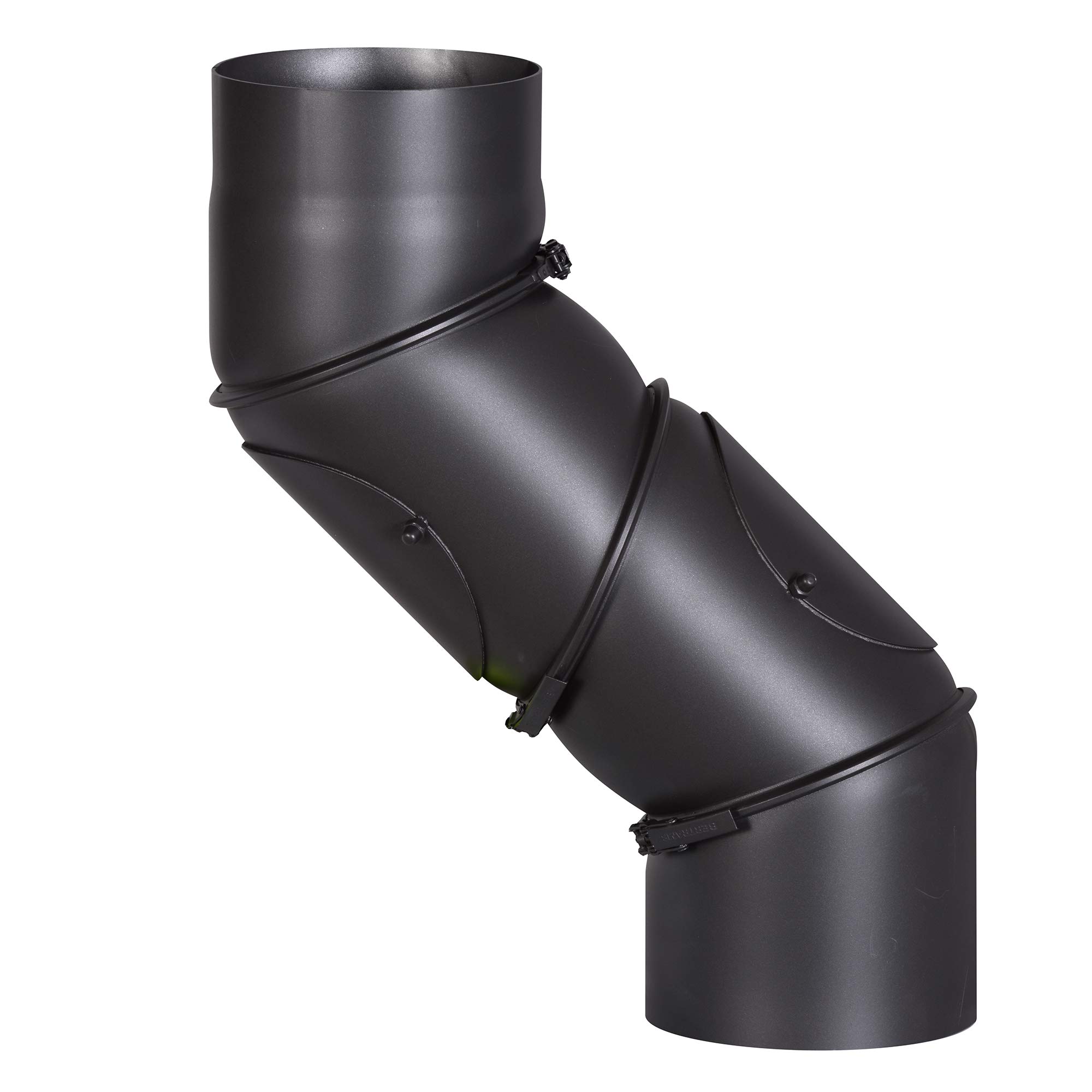 FIREFIXR150/UB Universal 2mm Steel Smoking Pipe Elbow 150mm Diameter for Stoves and Fireplaces Senotherm Black 0-90 Degree Adjustable with Two Cleaning Doors