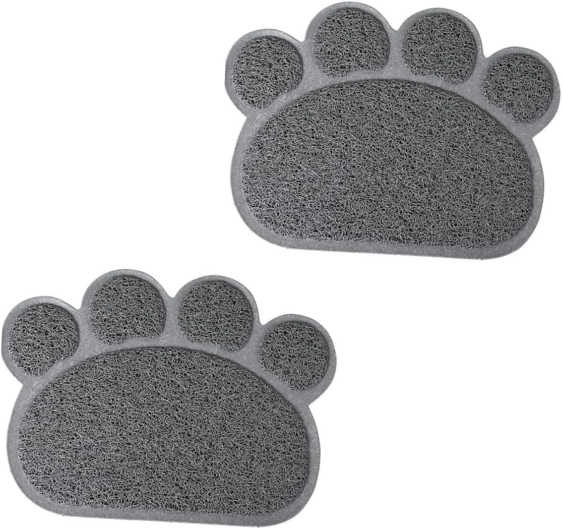 POPETPOP 2Pcs Cat Food Pad Non Slip Pet Feeding Mat for Dogs and Cats Easy to for Indoor Use