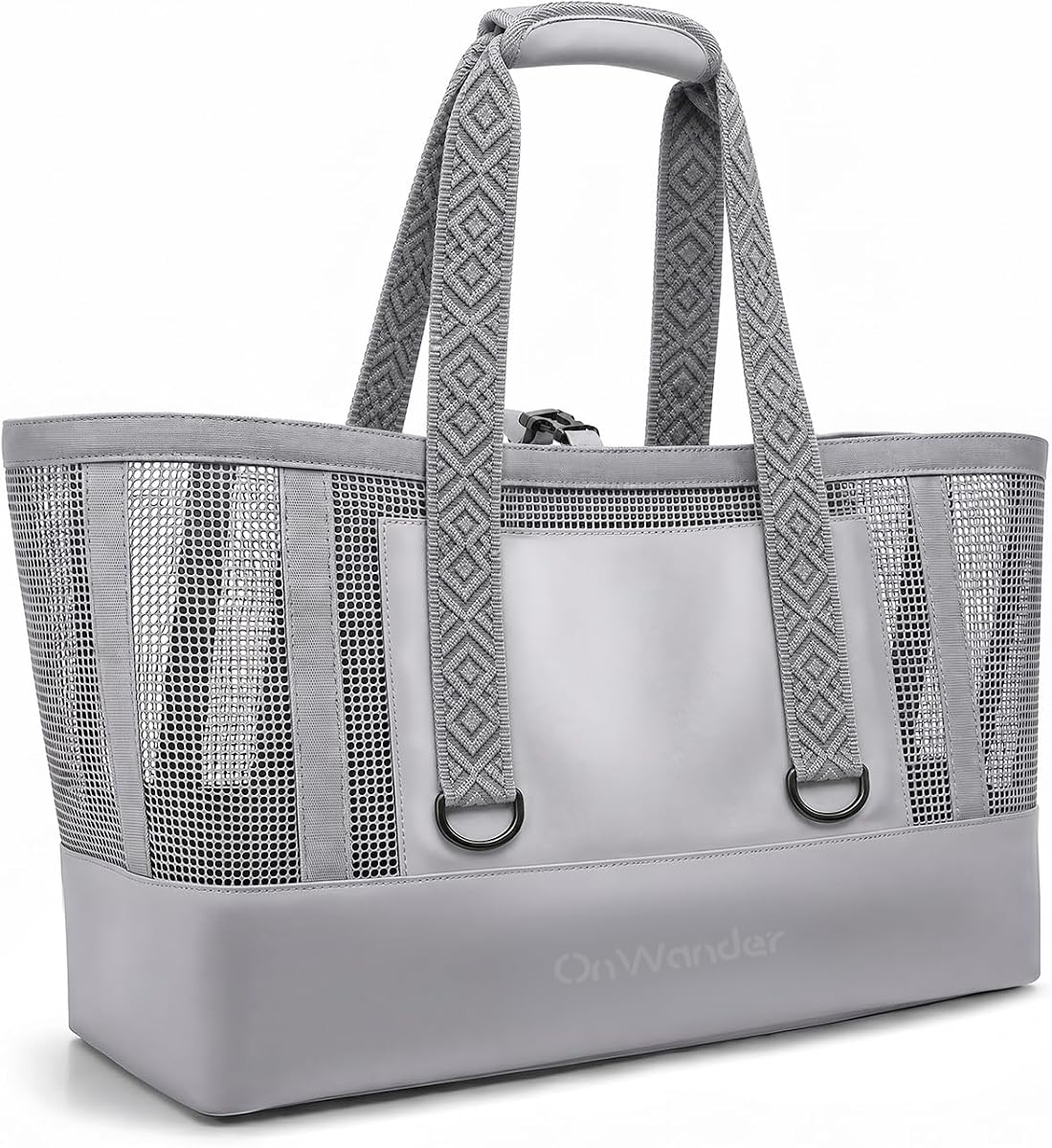 Large Mesh Beach Bag, Waterproof Bottom Tote, Structured Design Waterproof Pocket, Sandproof Pool Bag for Cruise Gym