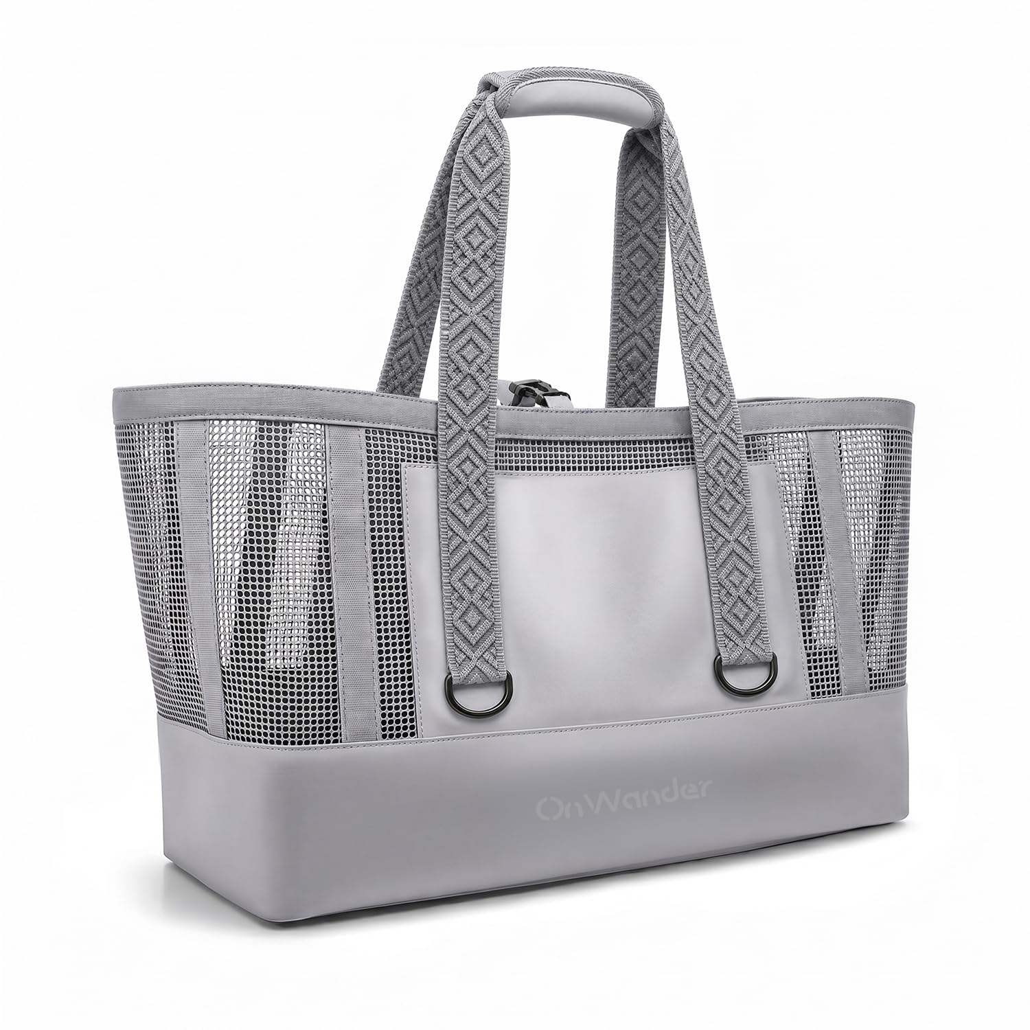 Large Mesh Beach Bag, Waterproof Bottom Tote, Structured Design Waterproof Pocket, Sandproof Pool Bag for Cruise Gym