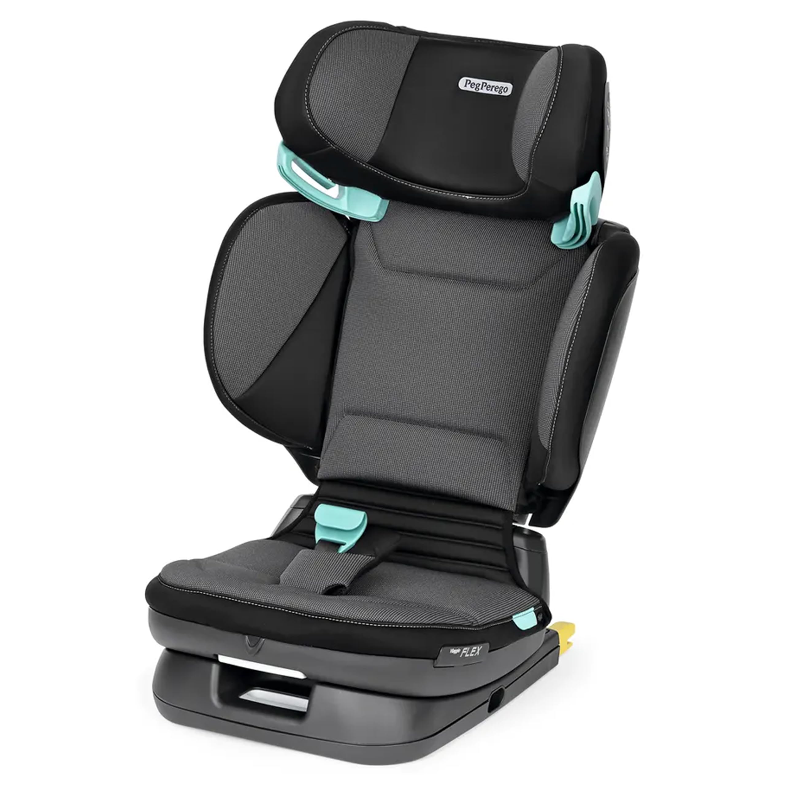 Peg Perego Viaggio Flex Autositz ISOFIX mit fortschrittlicher Technologie, verstellbar, klappbar, verstärkte Rückenlehne, für Kinder von 100 bis 150 cm (3-12 Jahre), 15-36 kg, Crystal Black