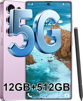 S25 Ultra 5G Unlocked Smartphone,12GB+512GB Fully Cell Phone for Android 14, 6.99" Unlocked Cell Phone, 7000mAh, 68MP+108MP Dual Camera/Dual SIM/Fingerprint Lock/Face Barbie Pink