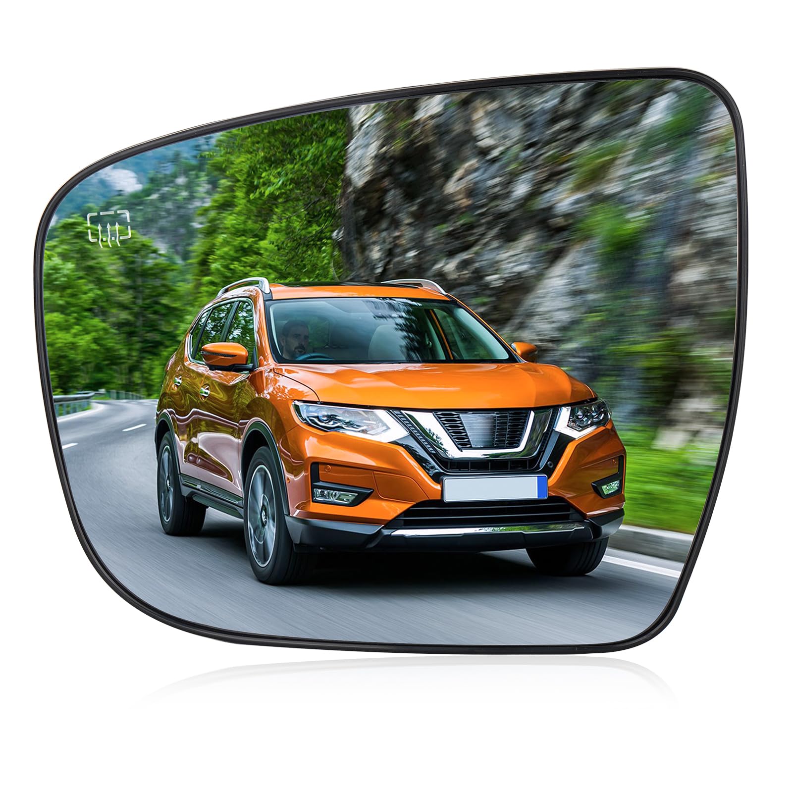 Hurotoms Driver Left Side Heated Mirror Glass without Adapter Cable for Nissan Rogue 2014 2015 2016 2017 2018,Replacement for 963664BA1A