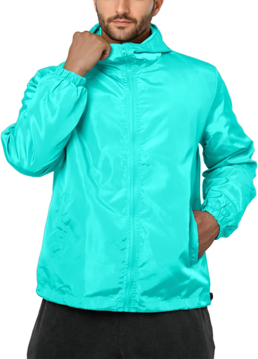 Mens Windbreaker Jackets Lightweight Hooded Zippered Jackets for Men Hiking Cycling Sportswear Mens Windbreaker Jackets Lightweight Hooded Zippered Jackets for Men Hiking Cycling Sportswear