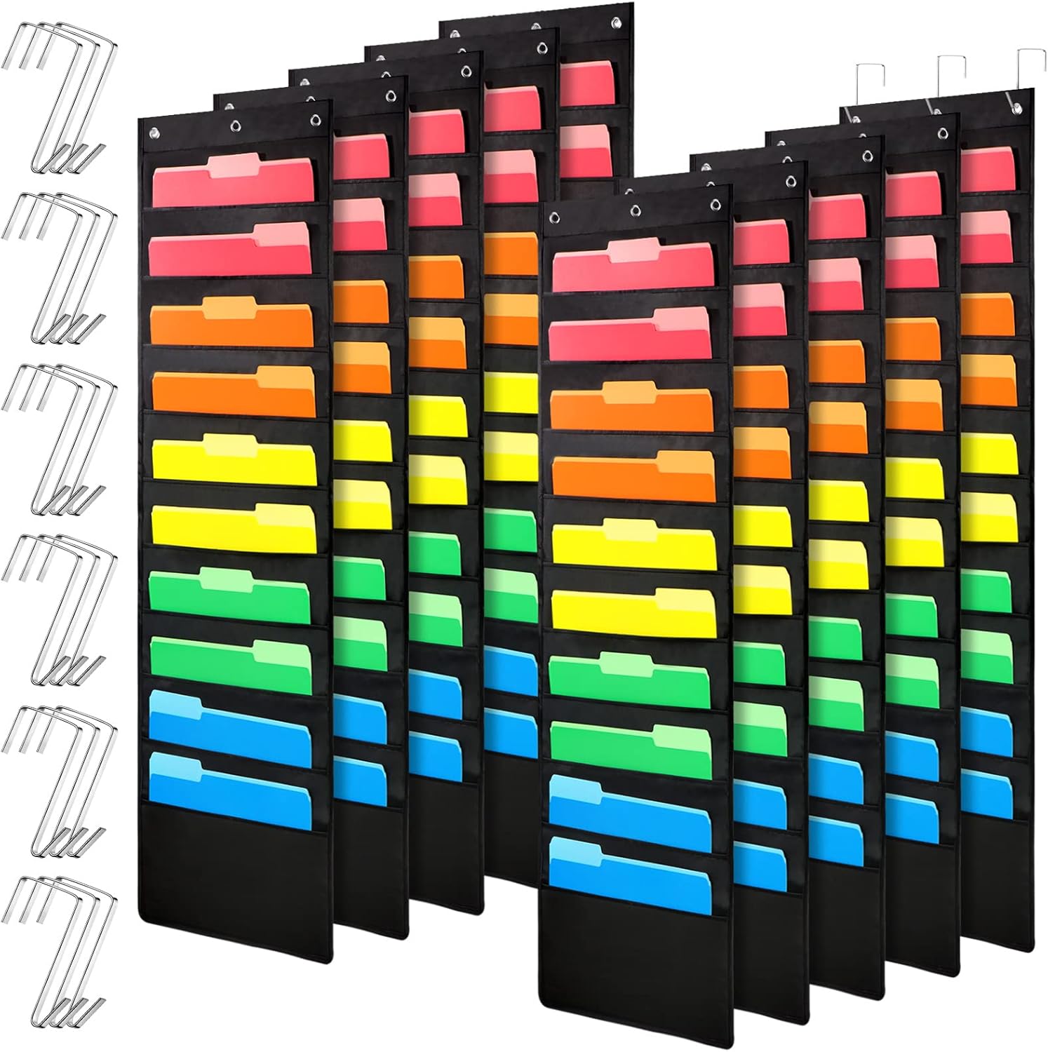 Sabary 10 Pack Heavy Duty Storage Pocket Chart Hanging