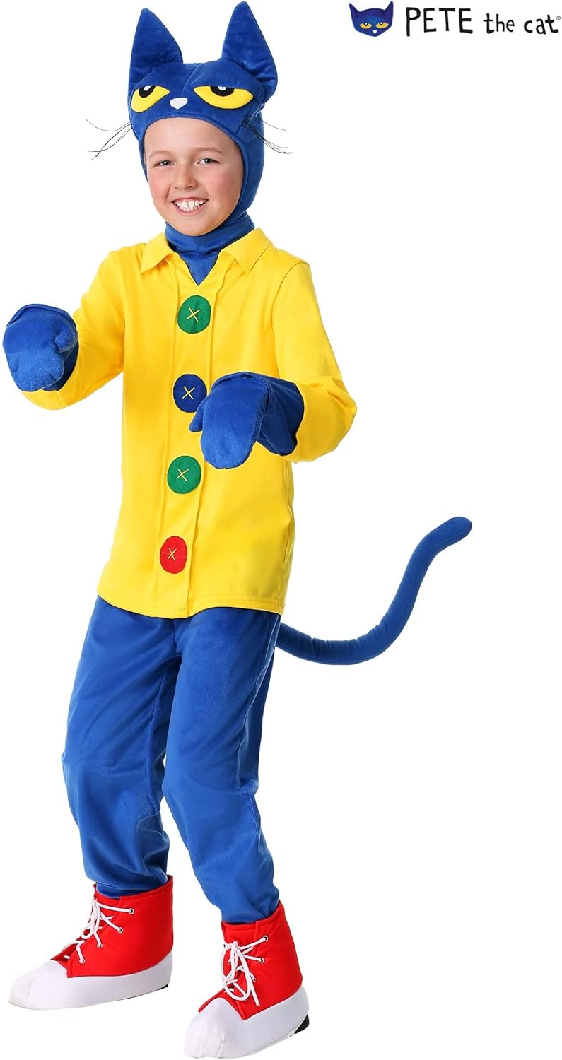Pete the Cat Kids Cat Costume Unisex, Cute Blue Animal Halloween Outfit - Image 4
