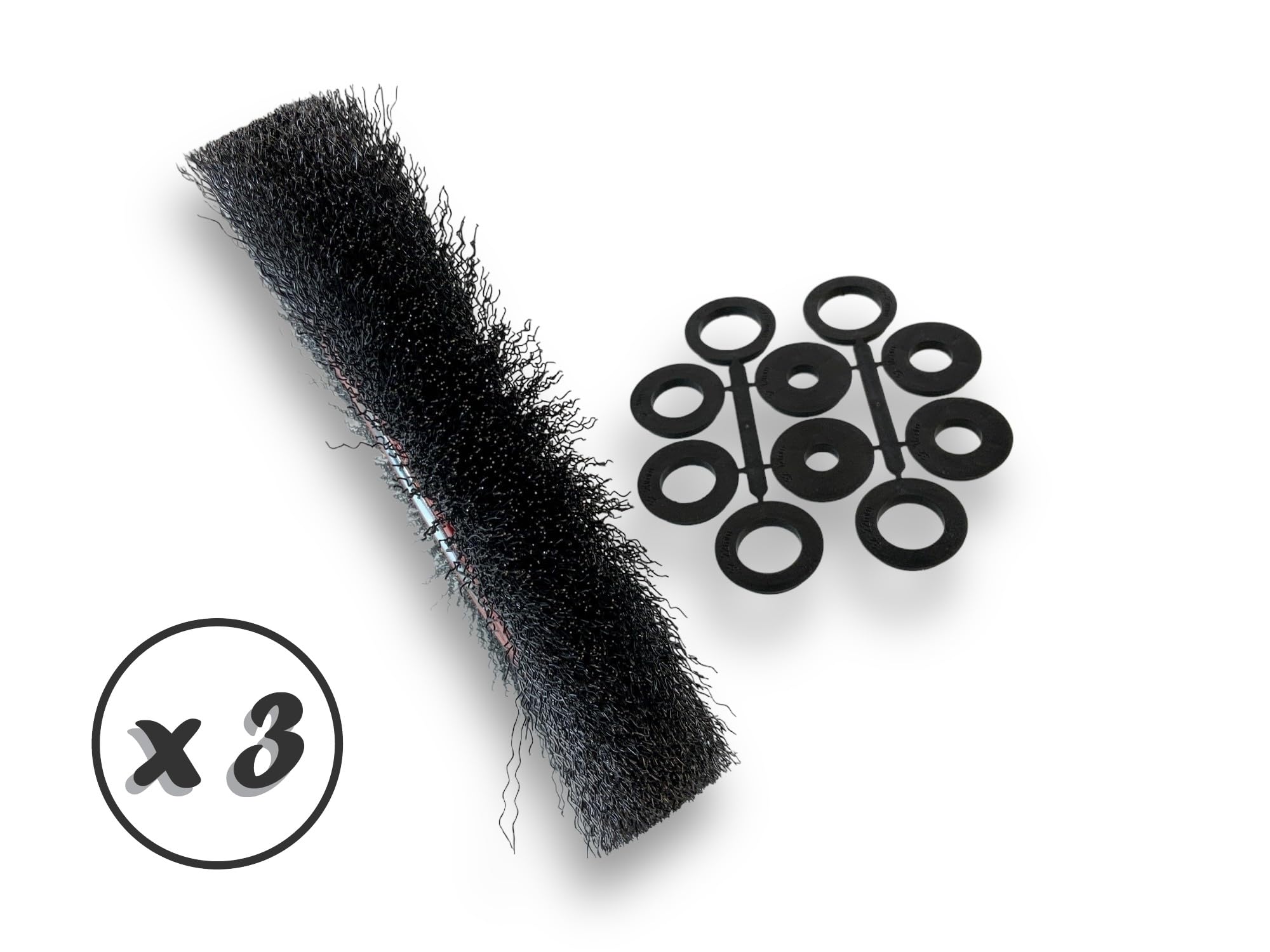Kibros Lot 3 brosses touret acier Ø 200 mm 3 rangs fil dur 0,30 mm