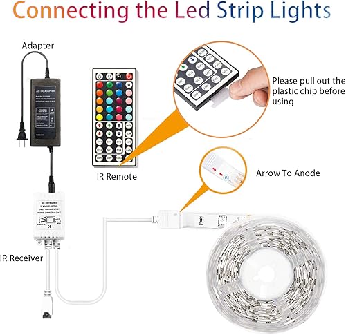 Vista 43 de dalattin Luces LED para dormitorio de 200 pies, tira de luces LED inteligentes con control remoto de aplicación, tiras de luz LED RGB, tira de luces