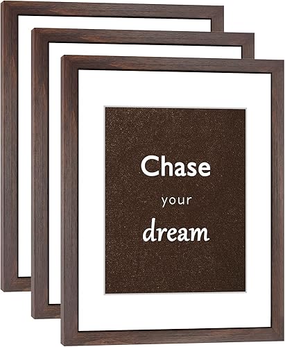 Miniatura 46 de Juego de 3 marcos para diploma de 8.5 x 11 pulgadas con vidrio de alta definición, para pared y mesa, color negro