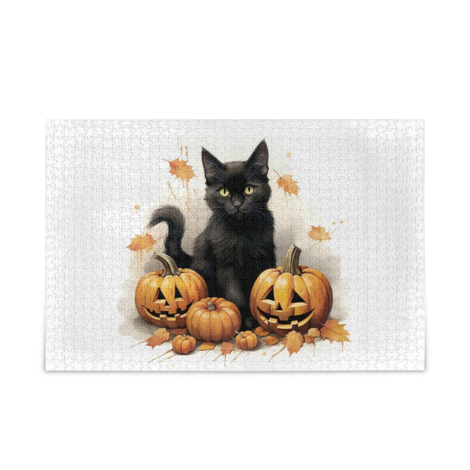 Halloween Cat Jigsaw Puzzle For Adults – 1000 Pieces, Cartoon Style, 30x20 Inches - View #11