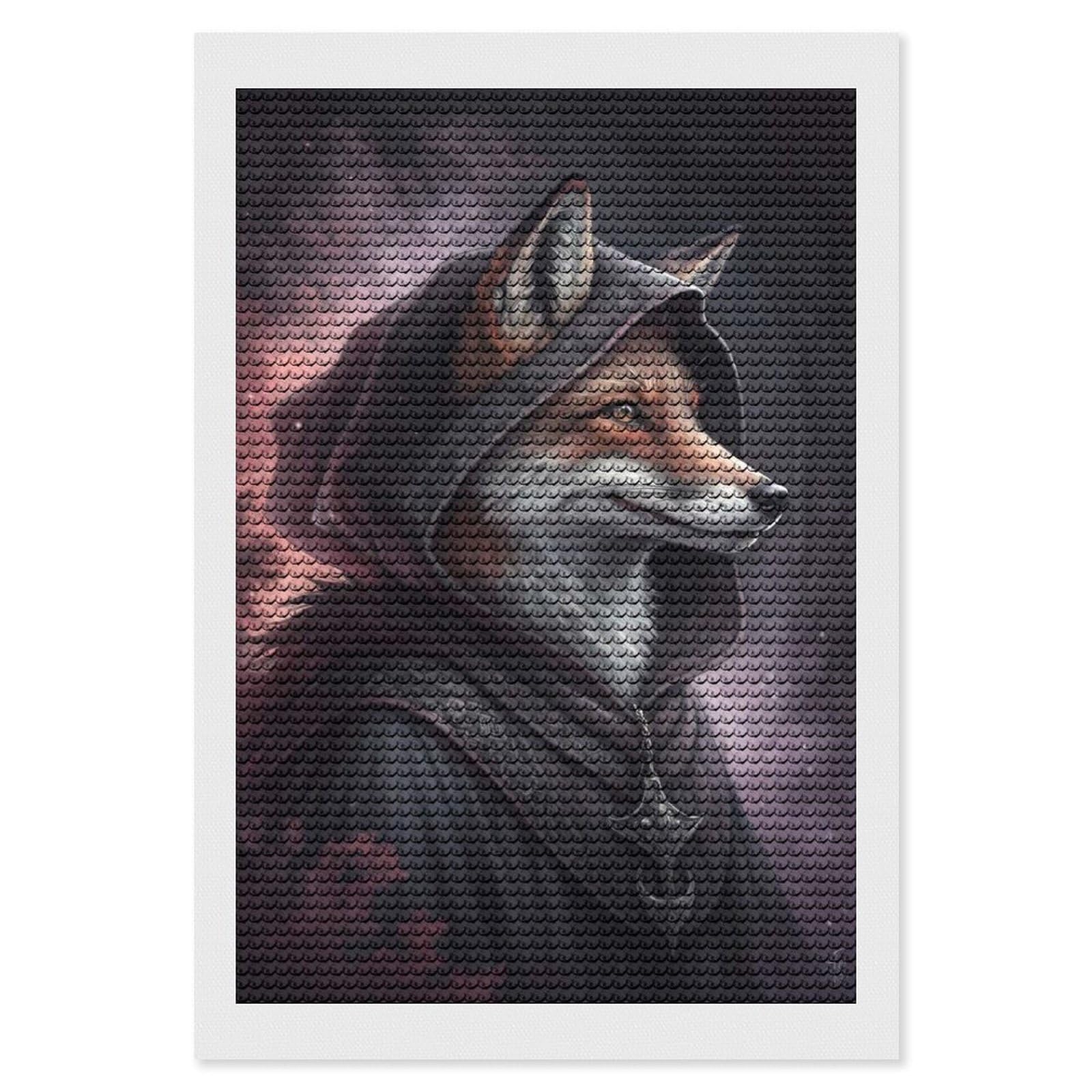 Junmoney Mysterious Fox Wizard DIY Diamond Art Canvas Kit 8"x12", Decorate Your Room, Sparkling Round Gems, Fun Craft Experience, Farmhouse Decor