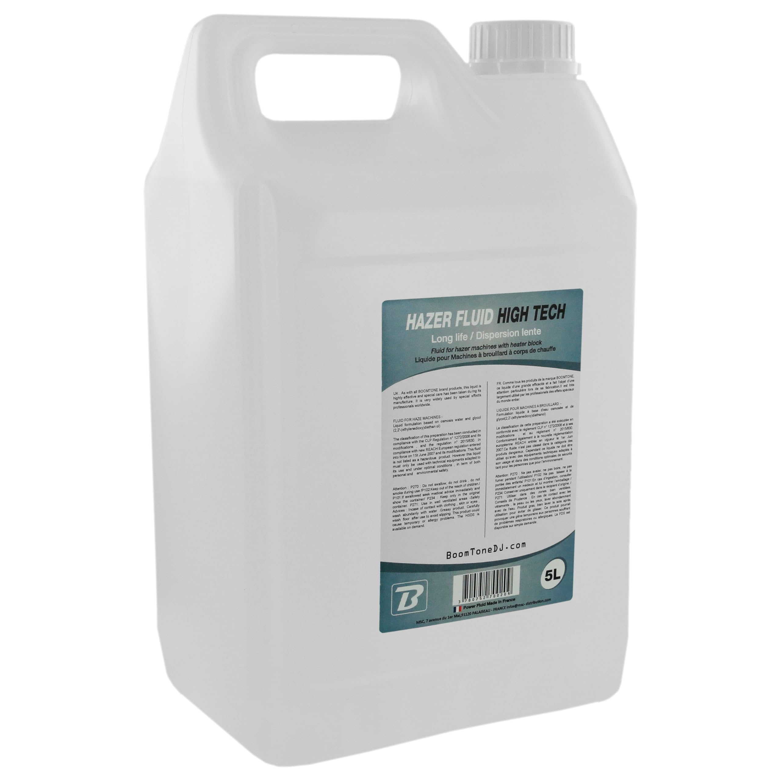 BoomToneDJ Hazer Fluid High Tech 5L Liquide pour Machine à Brouillard