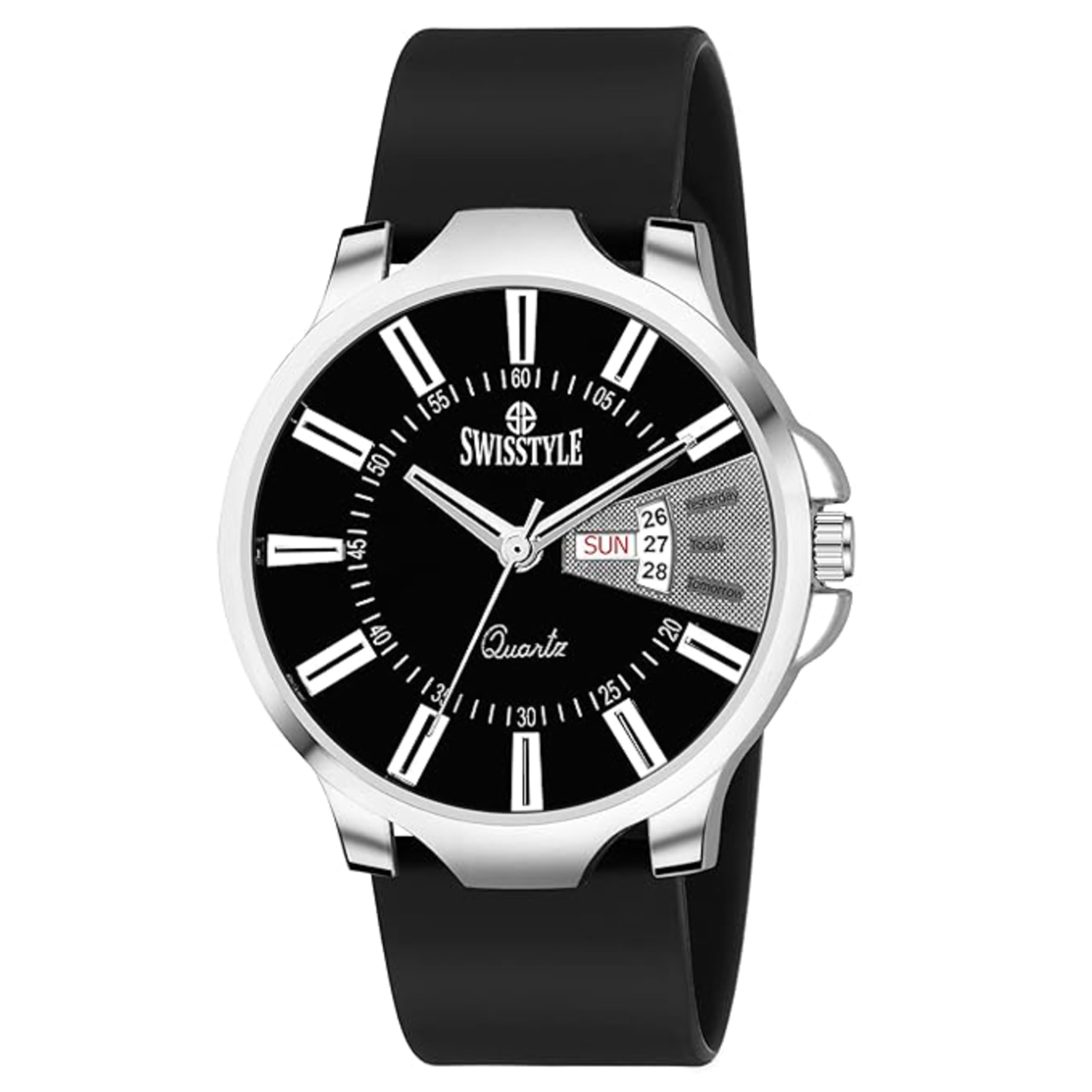 SWISSTYLE Day Date Display Silicone Strap Analog Watch for Men (B0CX99RJTS) Amazon Price History, Amazon Price Tracker
