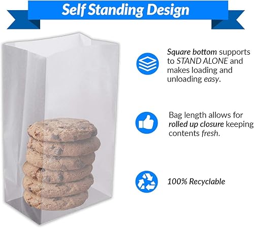 Miniatura 4 de Reli. Bolsas de almuerzo de papel, 6 libras (500 unidades, a granel), bolsas de papel blanco kraft de 6 libras de capacidad, bolsas de papel