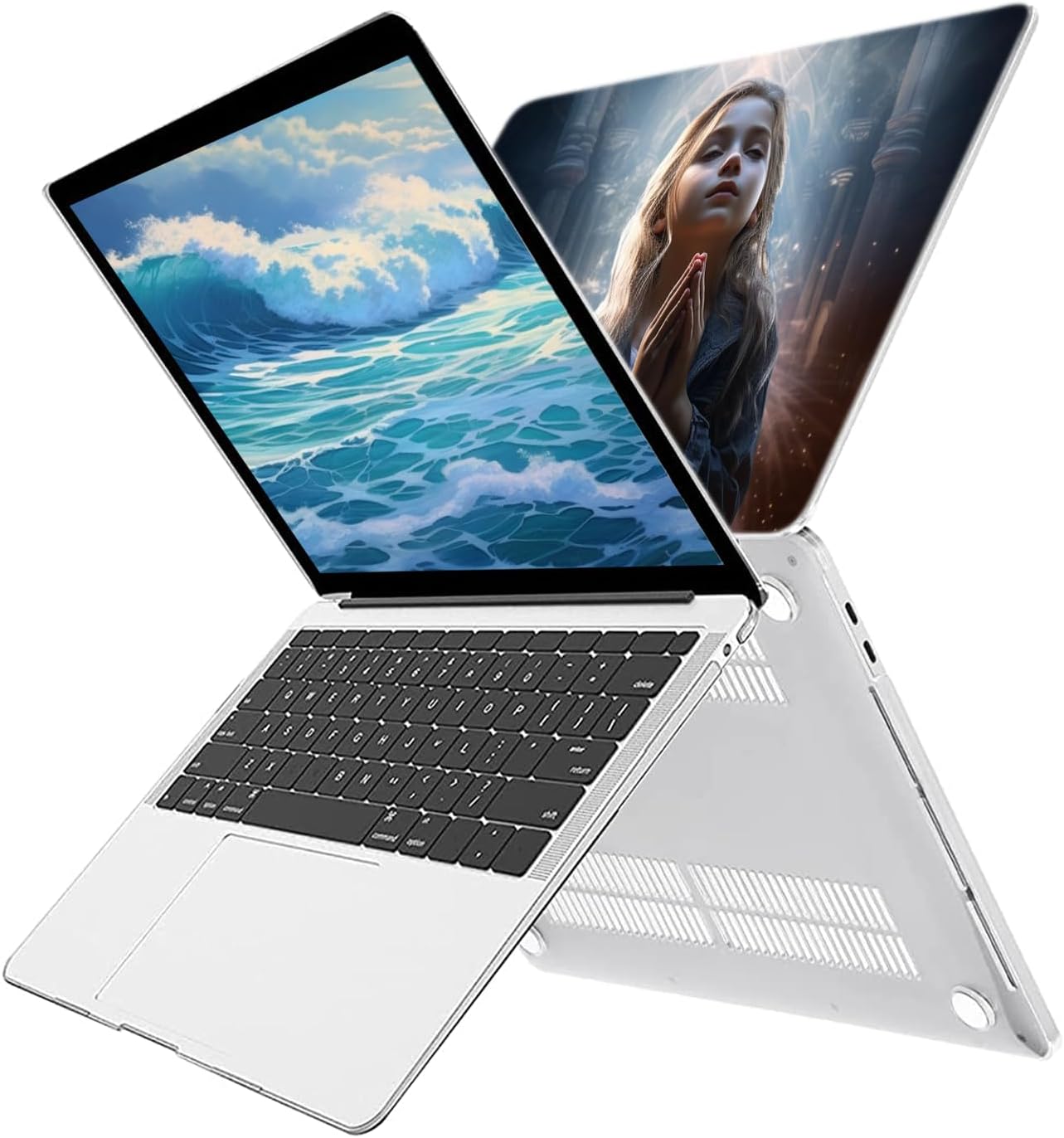 Personalized Custom Photos Laptop Case for Clear Black MacBook Pro 14 inch Case 2025 2024 2023 2022 2021 M4 M3 M2 M1 A3112 A3185 A3401 A2918 A2992 A2779 A2442 with Keyboard Cover