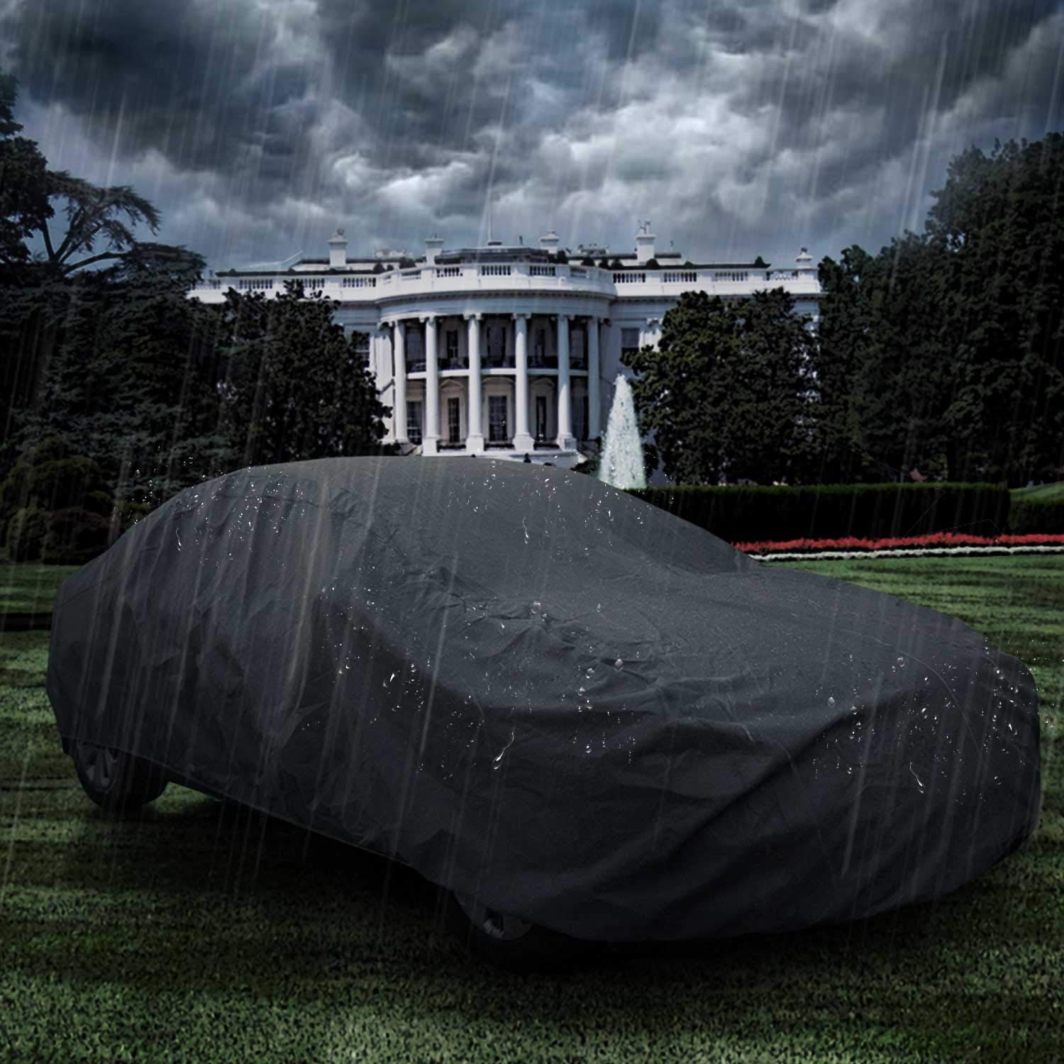 Leader Accessories Xtreme Guard Car Cover 100% Waterproof Fit Car's Length Up to 225" Breathable Outdoor Indoor Black Sedan Cover