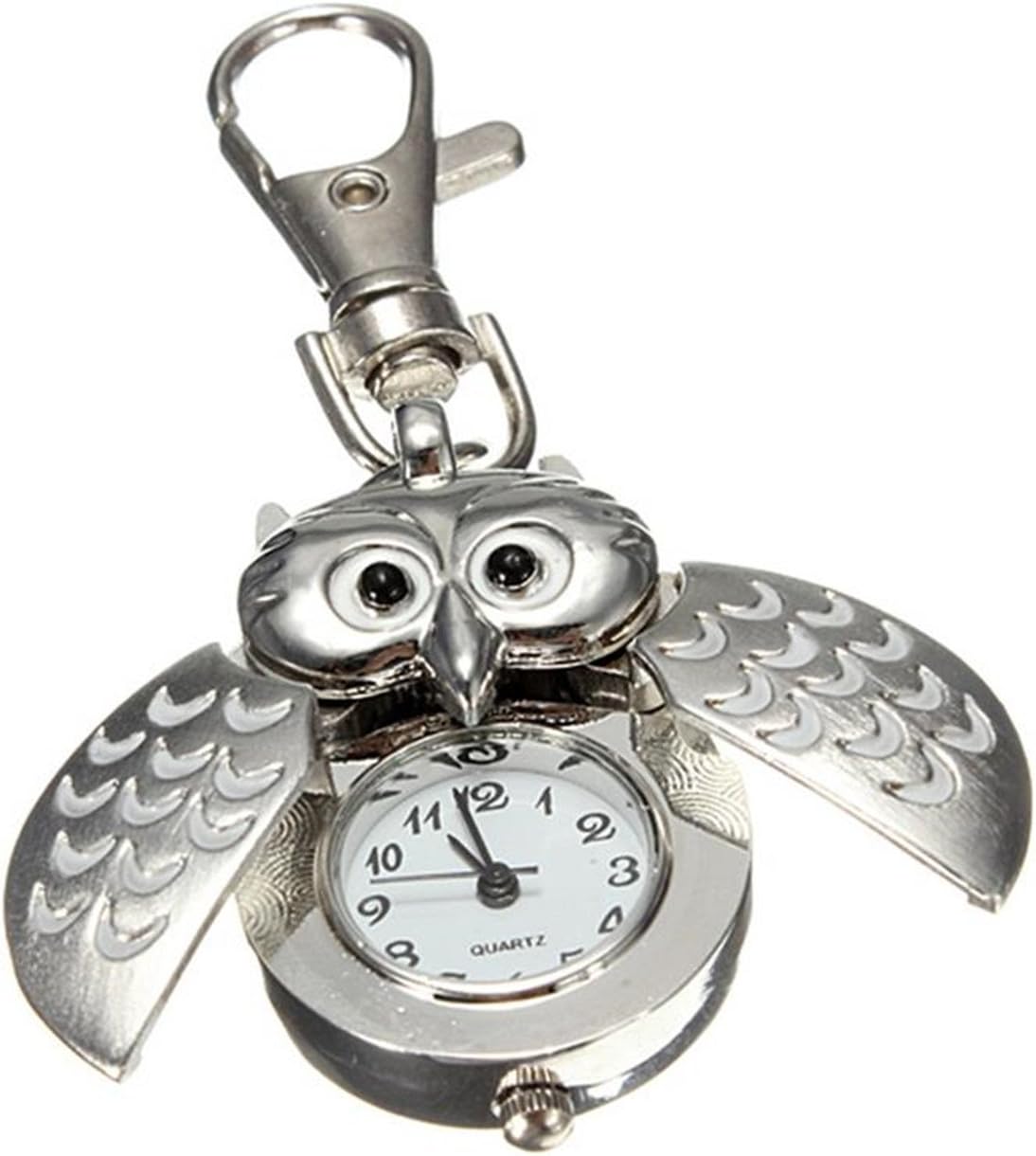 Flip Open Owl Keychain Watch Pendant Tortoise Car Heilicopter Pocket Watch with Key Ring