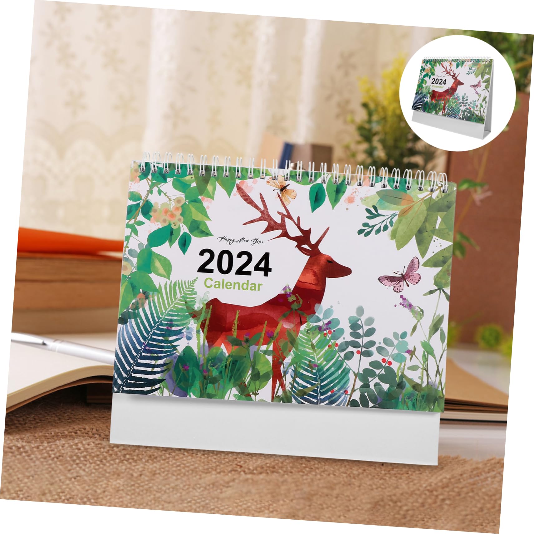 SEWACC 5stücke English Desk Calendar Kreativer Und Dekorativer Tischkalender Mit Spiralbindung Für Büro Und Zuhause Übersicht Stilvolles Design Mit Reh-