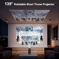 Vista 4 de Mini proyector, proyector portátil compatible con 4K, proyector de películas para exteriores Full HD 1080P con WiFi6 y Bluetooth