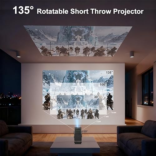 Miniatura 4 de Mini proyector, proyector portátil compatible con 4K, proyector de películas para exteriores Full HD 1080P con WiFi6 y Bluetooth