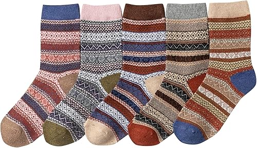 LIBACUKN 5 pares de calcetines de lana de invierno para mujer cálidos y gruesos suaves acogedores calcetines de regalo de Navidad para mujer disponible en Yaxa Colombia