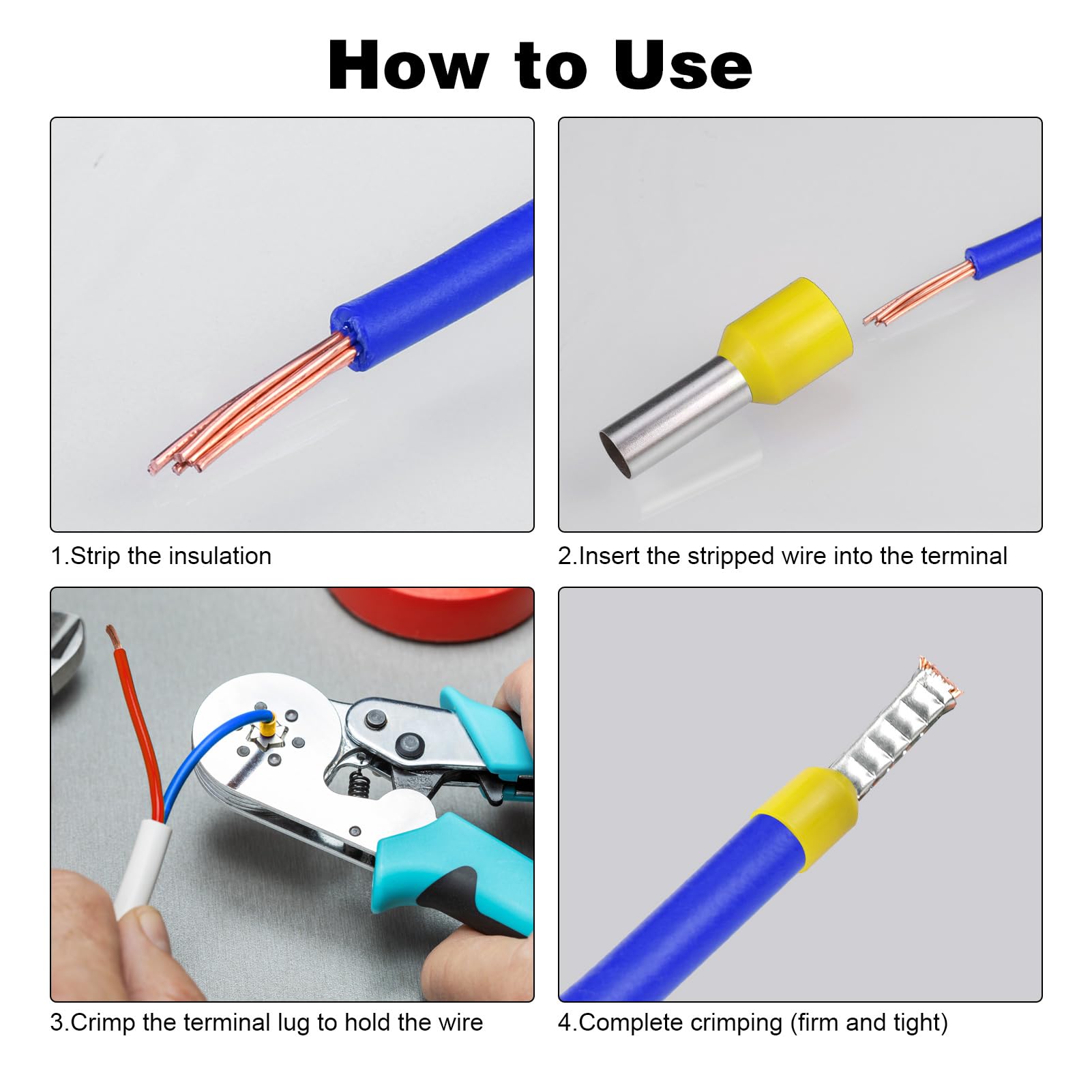 Cosse Electrique 600 Pcs Cosses Et Kits 0,5-6,0 Mm² Non Isolés Gaines D